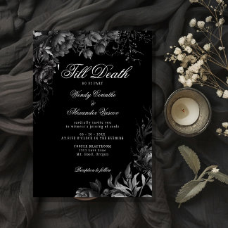 Classic Gothic Black 'Till Death Wedding Invitation