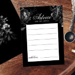 Classic Gothic Black Wedding Advice Card<br><div class="desc">Introducing the timeless allure of our Classic Gothic Black Wedding Advice Card design, where elegance meets the ethereal. An enchanting touch of dark romance adorned with intricate botanical motifs, featuring black backgrounds embellished with lush peonies and delicate roses that exude a moody sophistication perfect for your special day. Offering an...</div>