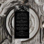 Classic Gothic Black Wedding Flat Menu<br><div class="desc">Introducing the timeless allure of our Classic Gothic Black Wedding Flat Menu design, where elegance meets the ethereal. An enchanting touch of dark romance adorned with intricate botanical motifs, featuring black backgrounds embellished with lush peonies and delicate roses that exude a moody sophistication perfect for your special day. Offering an...</div>