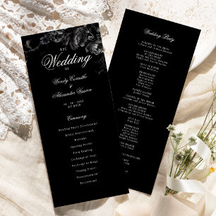 Classic Gothic Black Wedding Flat Program Programme