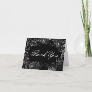 Classic Gothic Black Wedding Folded Thank You Card