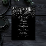 Classic Gothic Black Wedding Save The Date<br><div class="desc">Introducing the timeless allure of our Classic Gothic Black Wedding Save the Date design, where elegance meets the ethereal. An enchanting touch of dark romance adorned with intricate botanical motifs, featuring black backgrounds embellished with lush peonies and delicate roses that exude a moody sophistication perfect for your special day. Offering...</div>