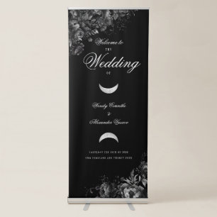 Classic Gothic Black Wedding Welcome Retractable Banner