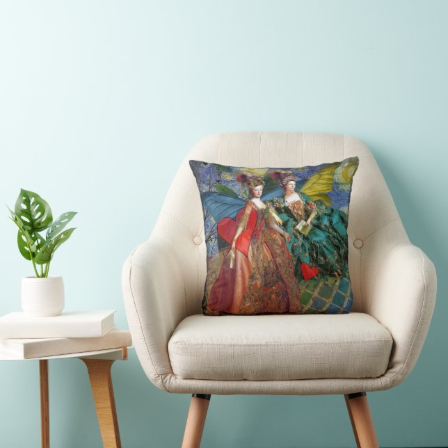 Classic Gothic Gemini Whimsical Butterfly Woman Cushion (Chair)