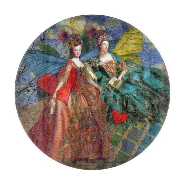 Classic Gothic Gemini Whimsical Butterfly Woman Cutting Board (Front)
