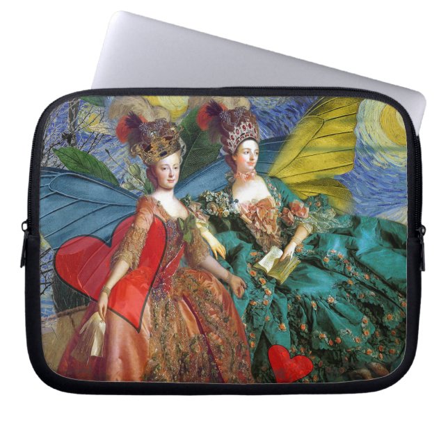 Classic Gothic Gemini Whimsical Butterfly Woman Laptop Sleeve (Front)