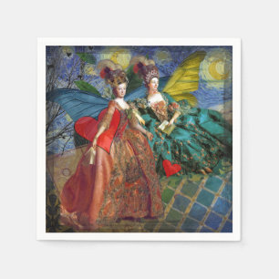 Classic Gothic Gemini Whimsical Butterfly Woman Napkin