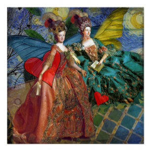 Classic Gothic Gemini Whimsical Butterfly Woman Poster