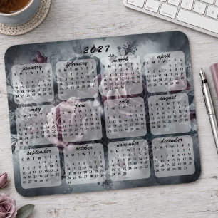 Classic Gothic Style Floral Bouquet 2027 Calendar Mouse Mat