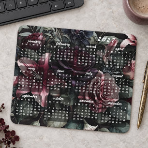 Classic Gothic Style Floral Bouquet 2027 Calendar Mouse Mat