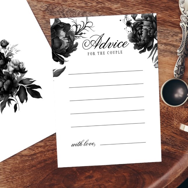 Classic Gothic White Wedding Advice Card (Creator Uploaded)