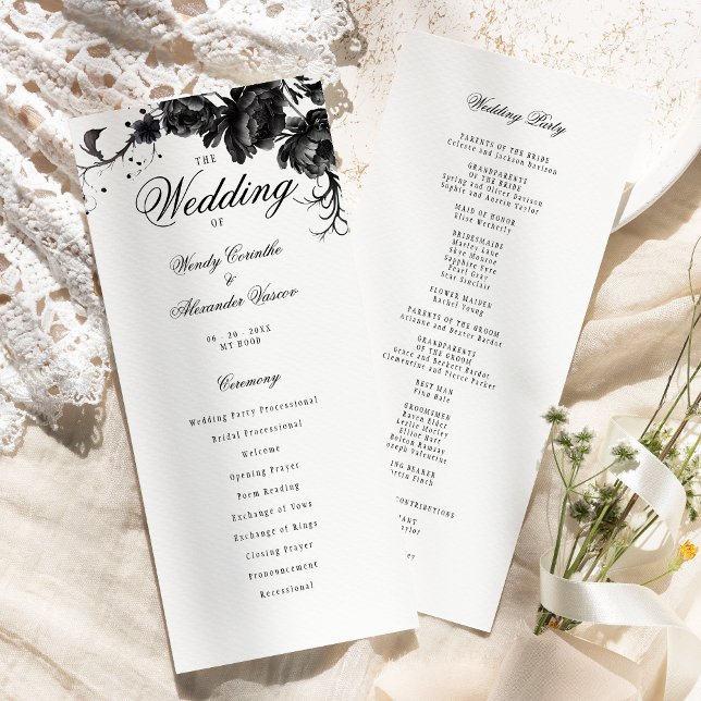 Classic Gothic White Wedding Flat Program Programme (Creator Uploaded)