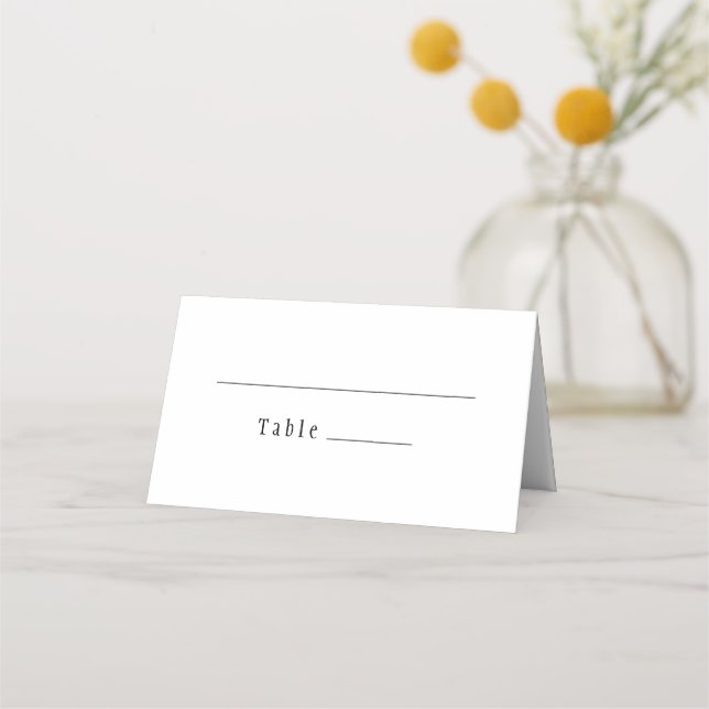 Classic Gothic White Wedding Folded Place Card (Front)