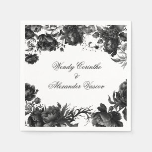 Classic Gothic White Wedding Napkin