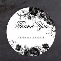 Classic Gothic White Wedding Thank You