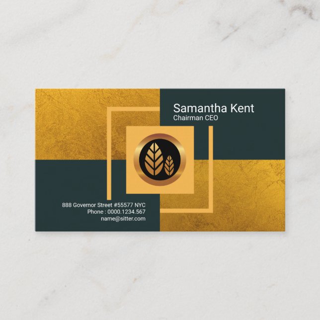 Classic Graceful Gold Elegance Founder CEO Business Card (Front)