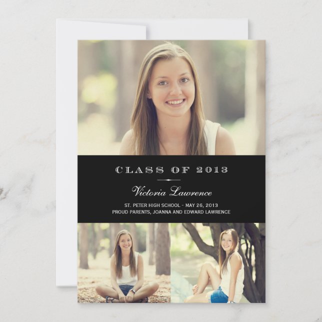 Classic Grad Graduation Invitation Announcement (Front)