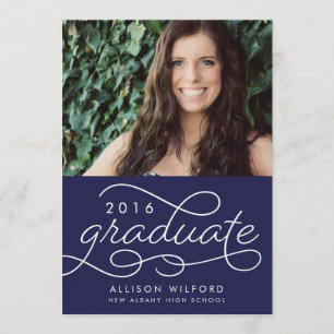 Classic Graduate Photo Graduation Announcement