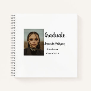 Classic graduation add photo name class year schoo notebook
