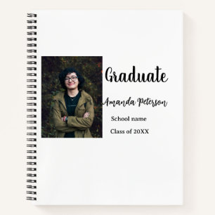 Classic graduation add photo name class year schoo notebook