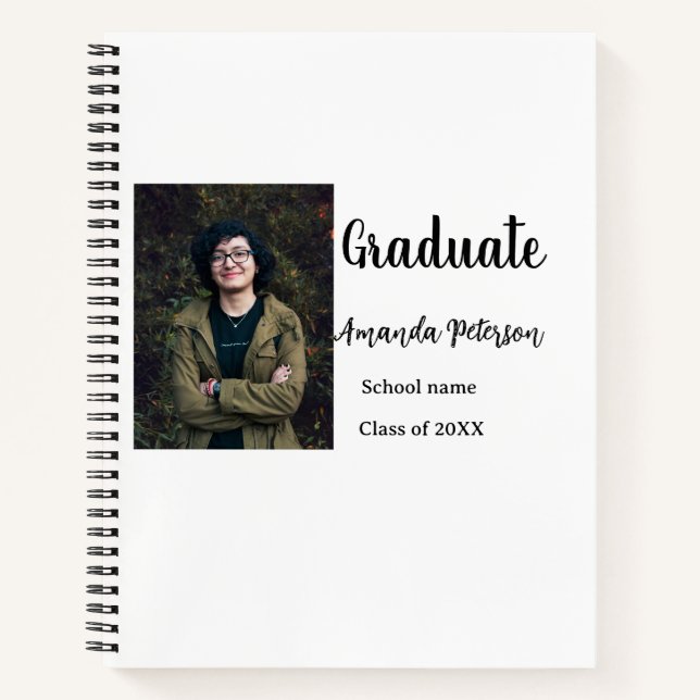Classic graduation add photo name class year schoo notebook (Front)