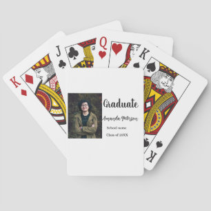 Classic graduation add photo name class year schoo playing cards