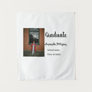 Classic graduation add photo name class year schoo tapestry