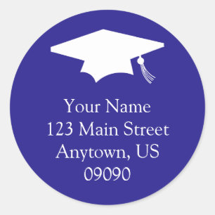Classic Graduation Address Label (Dark Blue)