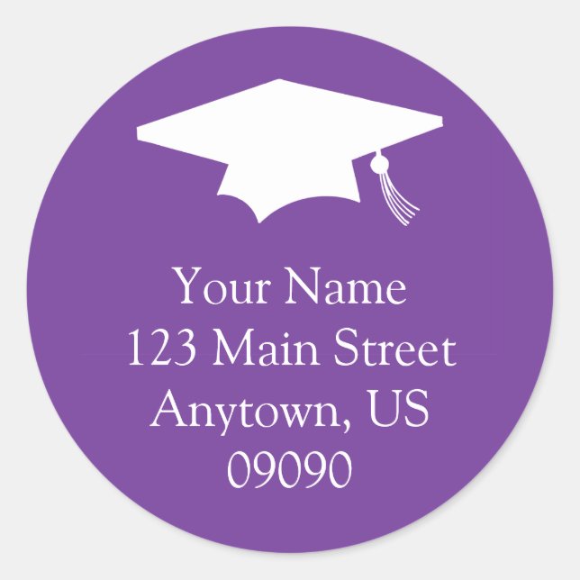 Classic Graduation Address Label (Dark Purple) (Front)