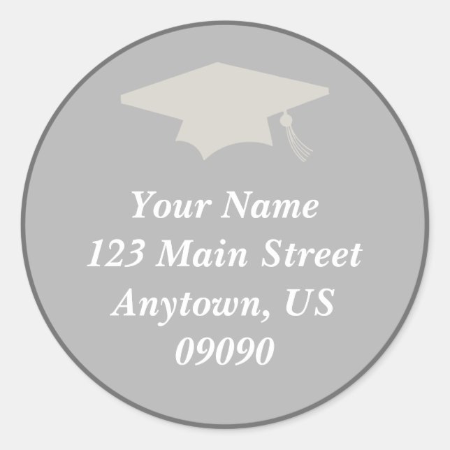 Classic Graduation Address Label (Grey) (Front)