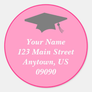 Classic Graduation Address Label (Pink)