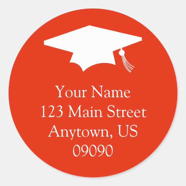 Classic Graduation Address Label (Red) (Front)