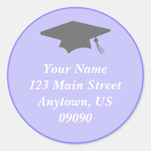 Classic Graduation Address Label (Violet)