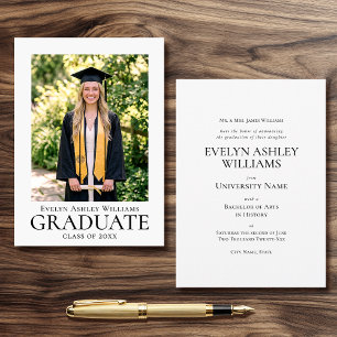 Classic Graduation Announcement Card Photo Formal