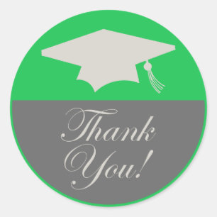 Classic Graduation Thank You Label (Green)