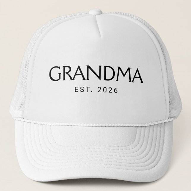 Classic Grandma Established Year Trucker Hat (Front)