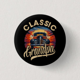 Classic Grandpa Funny Saying Car Lover Men Dad Pap 3 Cm Round Badge