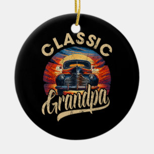 Classic Grandpa Funny Saying Car Lover Men Dad Pap Ceramic Tree Decoration