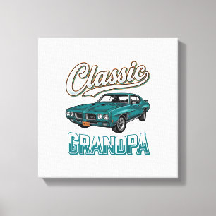 Classic Grandpa Vintage Car T-Shirt Design_1 Canvas Print