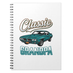 Classic Grandpa Vintage Car T-Shirt Design_1 Notebook