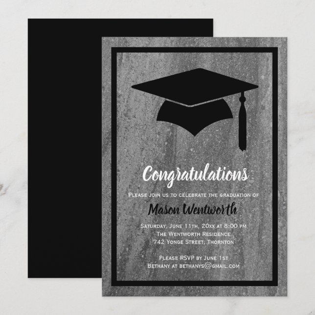 Classic Granite Graduation Invitation (Front/Back)