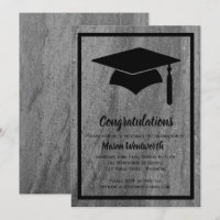 Classic Granite Graduation Invitation - black