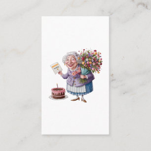 Classic Granny Bday with Giant Flowers Business Card