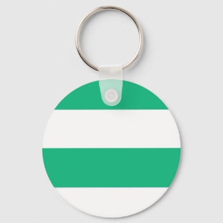 Classic Grass Green and White Striped Pattern Key Ring