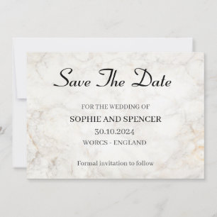 Classic Gray Marble Save The Date