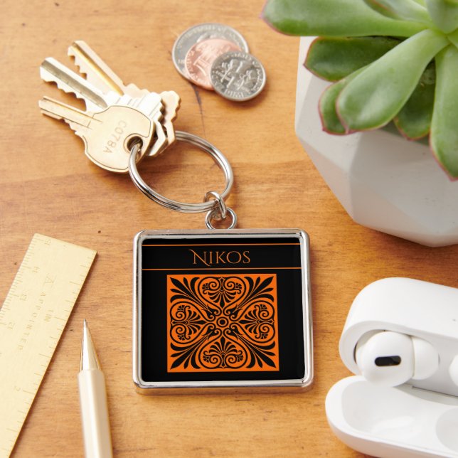 Classic Greek Inspired Personalised Key Ring (Desk)