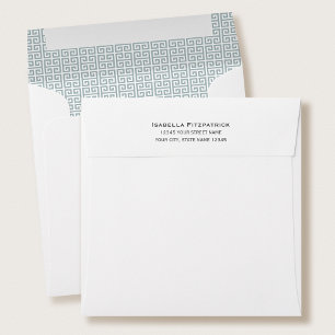 Classic Greek Key Pattern Return Address Grey Envelope