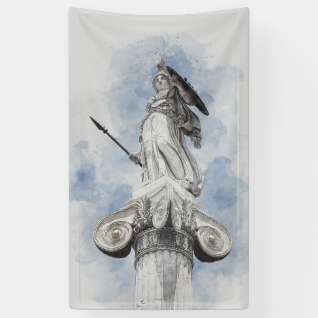 Classic Greek Statue Athena Banner – Elegant Myth (Vertical)