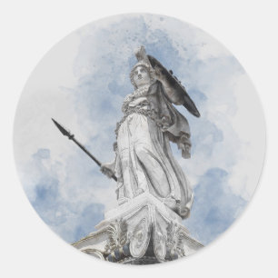 Classic greek statue Athena  Classic Round Sticker
