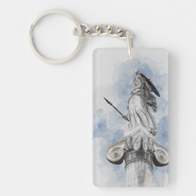 Classic Greek Statue Athena Keychain – Elegant (Front)